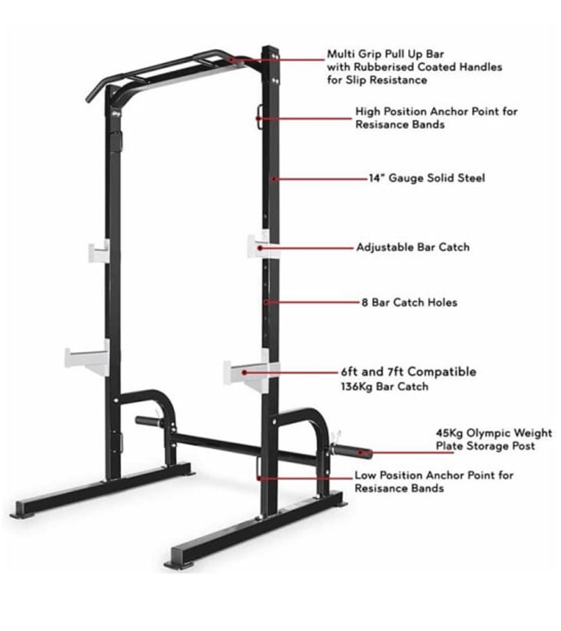 Marcy Olympic Cage Home Gym System Multifunction Squat Rack, Customizable Training Station 