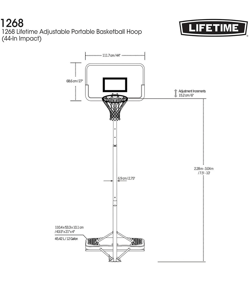 Basketball Portable Goal Streamline 44In Rec Impact 1268