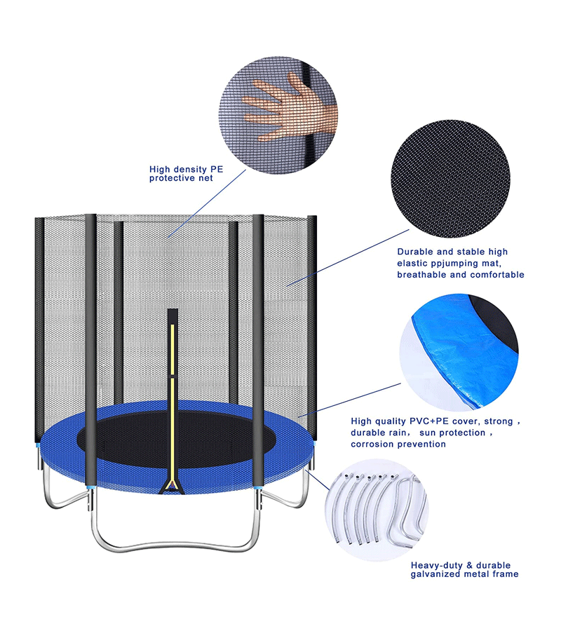 Kids Trampoline With Safety Enclosure Net - Kid Indoor Or Outdoor Trampoline 6FT